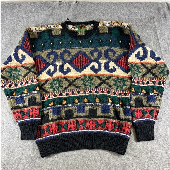 Boston Traders Other - Vintage 80s Boston Traders Sweater Mens XL Multicolor Wool Knit Pullover Jumper